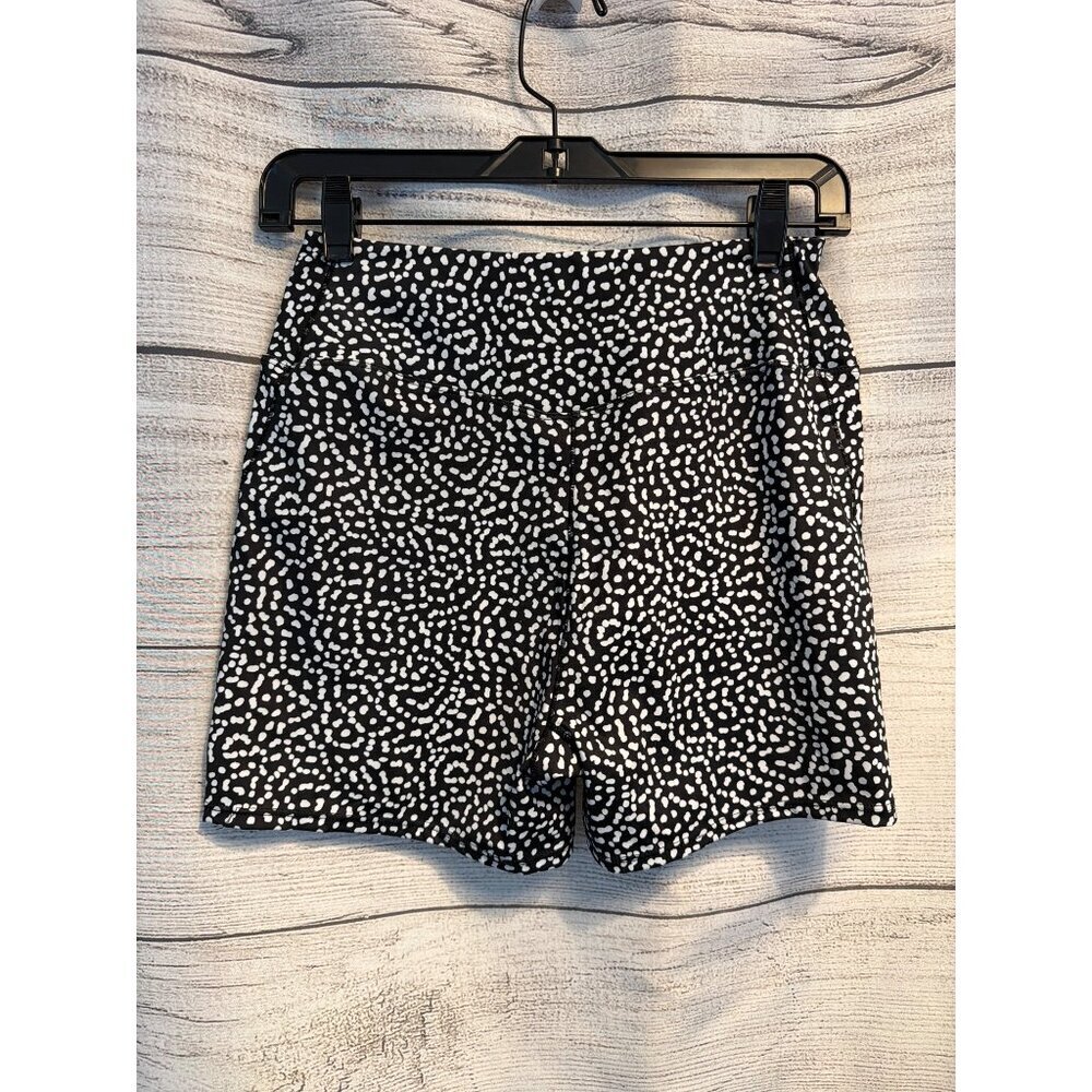 Navy Dotted Stretch Athletic Shorts Size M - Picture 2 of 3